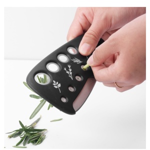 Set 6 in 1 mini ustensile bucatarie Flippy, taietor pizza, cutit, curatator, razatoare, desfacator, presa usturoi, manere din ABS, lame ascutite din otel inoxidabil, 7.1 x 12.9 x 4.8 cm, negru - Img 7