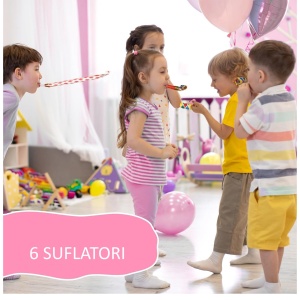 Set 6 Suflatori Happy Everyday, Flippy, pentru Petrecere, 20 x 17 cm, Multicolor - Img 3