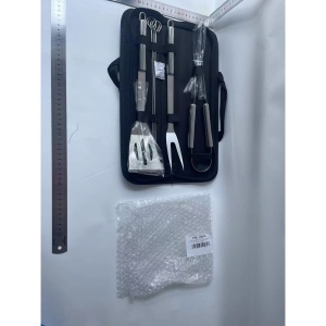 Set 7 Ustensile pentru Gratar, Flippy, din Otel Inoxidabil, Geanta Oxford, Argintiu - Img 2