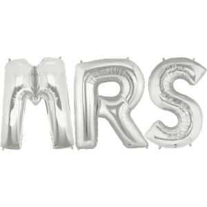 Set Baloane din Folie Metalizata, Flippy, Figurine Litere, Model MR&MRS, Tema Nunta, 40 cm, Baloane Party, Ambalaj Individual, Pai inclus, Umflare cu Aer sau Heliu, Argintiu - Img 4
