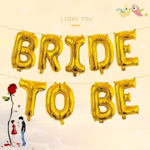 Set Baloane din Folie Metalizata, Flippy, Model Bride to Be, Litere de 40 cm, Baloane Party, Ambalaj Individual, Pai Inclus, Umflare cu Aer sau Heliu, Auriu - Img 8