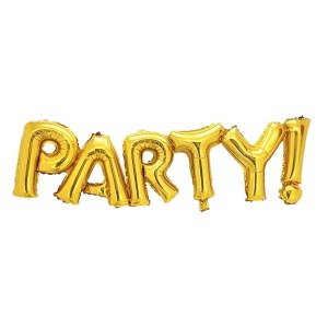 Set Baloane din Folie Metalizată, Flippy, Model Party, 60x125 cm, Baloane Party, Ambalaj Individual, Pai Inclus, Umflare cu Aer sau Heliu, Auriu - Img 2