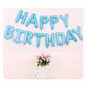 Set baloane folie Flippy, Happy Birthday, 40 cm, baby blue - Img 3
