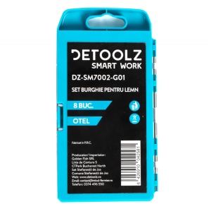 Set burghie Detoolz pentru lemn 8 bucati G01 - Img 3