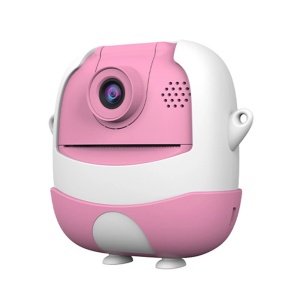 Set Camera Instantanee pentru Copii, Flippy, Ecran HD 2.4'', 24MP, 720P Video, 1200 mAh, cu Functie de Printare Alb-Negru, cablu USB-C, Bluetooth, Compatibil iOS/Android, Imprimare APP, Model Iepure Emoji, Roz - Img 7