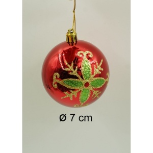 Set de 24 ornamente de brad, Flippy, de tip Glob, Rosu/ Auriu, cu ø de 7 cm, din plastic, cu finisaj sclipitor , cutie 16 cm lungime x 36 cm inaltime x 16 cm adancime - Img 11