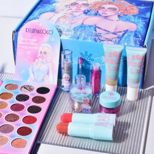 Set de Machiaj Kevin&Coco, 30 de Culori, Farduri de Pleoape, Iluminatoare Lichide, Lip Gloss-uri, Blush, Glitter, Model Regina Ghetii, 24.5x21.2x8.7 cm, Multicolor - Img 3