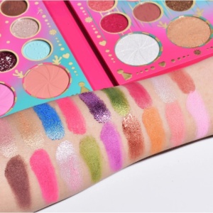 Set de Machiaj Kevin&Coco, 72 de Culori, Paleta de Farduri, Iluminatoare, Blush, Model Christmas Babe, Oglinda Rotunda, 25.5x20x1.7 cm, Multicolor - Img 2