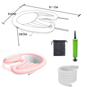 Set Gonflabil pentru Spalat pe Cap, Flippy, pentru Copii, Femei Insarcinate si Varstnici, 81 x 60 x 38 cm, Ajustabil, Roz - Img 4