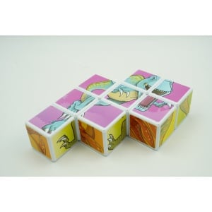 Set inteligent de cuburi magnetice pentru copii, 8 piese, cutie depozitare, puzzle dinozauri, +3 ani, multicolor - Img 8