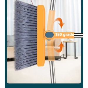 Set Matura si Faras cu Coada Detasabila, Flippy, cu Dinti de Pieptene pentru Curatare Matura, rotativ, pliabil, Otel inoxidabil si Polipropilena, portocaliu - Img 6