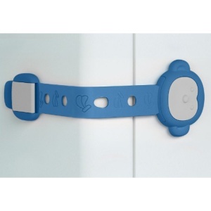 Siguranta pentru Usi Copii, Flippy, Sistem de Blocare Sertare, Dulap, Frigider, Adeziv, cu Sistem de Inchidere Dublu, Model Maimutica, Albastru - Img 6