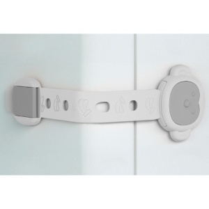 Siguranta pentru Usi Copii, Flippy, Sistem de Blocare Sertare, Dulap, Frigider, Adeziv, cu Sistem de Inchidere Dublu, Model Maimutica, Alb - Img 2