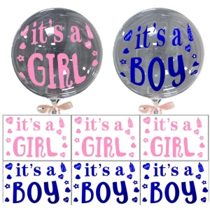 Sticker Autocolant, Flippy, Tematica Gender Reveal, Model Scris It's a Girl, 19.5x27.5 cm, Roz - Img 2