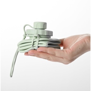 Sticla de apa pliabila Flippy, din silicon,reutilizabila, rezistenta la temepreturi ridiate, usor de depozitat si carat, 22 x 7.8 cm, 600 ml, verde - Img 2
