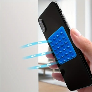 Suport Adeziv Universal, Flippy, pentru Telefon/Tableta, cu 24 Ventuze, potrivit pentru Tik-Tok/Selfie/Vizionare Video, din Silicon, 8 x 5.5 x 1 cm, Albastru - Img 3