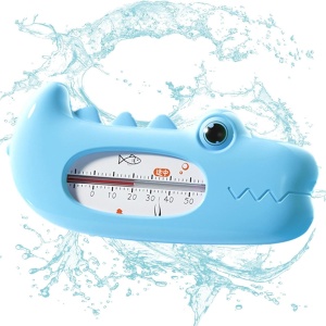 Termometru pentru Baie, Flippy, Plutitor, Rezistent la apa, Multifunctional, Model Crocodil, 2.7x6.5x3.7 cm, Albastru - Img 3