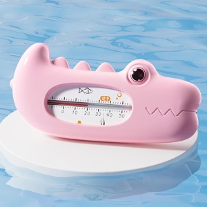 Termometru pentru Baie, Flippy, Plutitor, Rezistent la apa, Multifunctional, Model Crocodil, 2.7x6.5x3.7 cm, Roz - Img 2