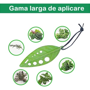 Tocator manual pentru ierburi Flippy, instrument de curatat frunze, tocator, margini ascutie, 9 gauri de diferite dimensiuni, multifunctional, material otel inoxidabil, rezistent la rugina, 14 x 5.5 cm, verde - Img 7