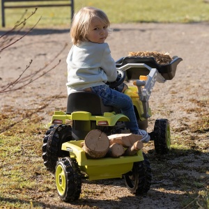 Tractor cu pedale si remorca Smoby Farmer Max verde cu negru - Img 6