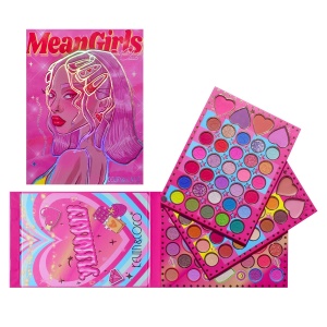 Trusa de Machiaj, KEVIN & COCO, Mean Girl Heart, Fard de Pleoape, Iluminator, Blush Cremos, 96 culori, 21 x 15.7 x 2.4 cm - Img 8