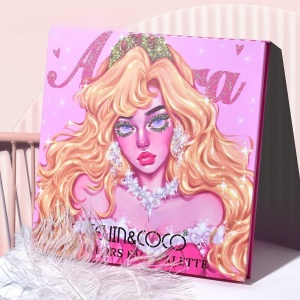 Trusa de Machiaj, KEVIN & COCO, Princess Palette. Fard de Pleoape, Iluminator, Corector, Ruj, 79 culori, 19.7 x 20 x 2 cm - Img 2