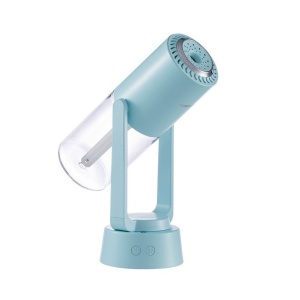 Umidificator si Purificator aer ultrasonic portabil, rezervor 200ml, cu ioni negativi, LED 7 culori, rotatie 360 grade, Turcoaz - Img 1