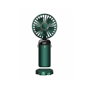 Ventilator Ultra Portabil cu Aromaterapie, Flippy, 3 in 1, de Mana, de Birou, de Gat, 5 Trepte de Viteza, Incarcare USB, Autonomie 12h, Pliabil, cu Ecran LCD, Verde - Img 8