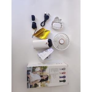 Ventilator Ultra Portabil cu Aromaterapie, Flippy, 3 in 1, de Mana, de Birou, de Gat, 5 Trepte de Viteza, Incarcare USB, Autonomie 12h, Pliabil, cu Ecran LCD, Alb - Img 12