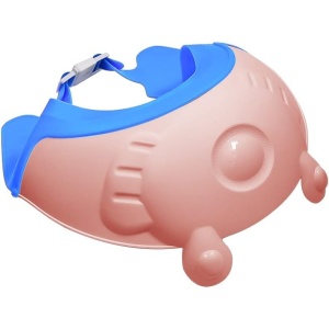Viziera de Protectie Baie Pentru Copii, Fippy, Model Broasca, Dimensiune ajustabila, Durabil, Usor de curatat, Impotriva Samponului, pentru Ochi si Urechi, TPE+PP, 24x23 cm, Roz - Img 5