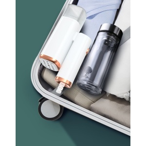 Aparat de Calcat Vertical Portabil cu Abur, Flippy, Putere 1000W, Rezervor de 100 ml, Priza, Functie Anti Calcar si Auto Curatare, Pliabil, 15x17x7.5 cm, Alb - Img 5