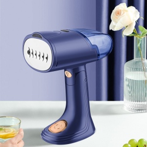 Aparat de Calcat Vertical Portabil cu Abur, Flippy, Putere 1500W, Rezervor Detasabil de 138ml, Priza, Functie Anti Calcar si Auto Curatare, Pliabil, cu Perie, 20x10.5x8 cm, Albastru - Img 7