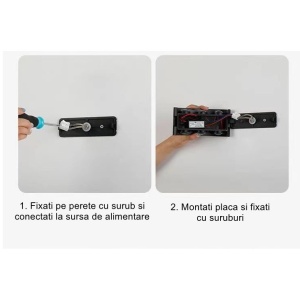 Aplica pentru Perete, Flippy, Interior/Exterior, Rezistenta la Umezeala, 8 W, Aluminiu, Negru, 22x8 cm - Img 6
