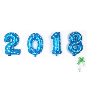 Balon din Folie Metalizata Flippy, Figurina Cifra, Imprimeu Stele, Tema Aniversare 80 cm, Ambalaj Individual, Pai inclus, Umflare cu Aer sau Heliu, Albastru, Cifra 2 - Img 4