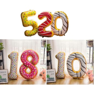 Balon din Folie Metalizata Flippy, Figurina Cifra, Model Candy, Tema Aniversare 100 cm, Ambalaj Individual, Pai inclus, Umflare cu Aer sau Heliu, Multicolor, Cifra 1 - Img 5