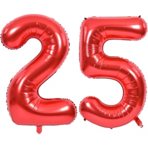 Balon din Folie Metalizata Flippy, Figurina Cifra, Tema Aniversare 100 cm, Ambalaj Individual, Pai inclus, Umflare cu Aer sau Heliu, Rosu, Cifra 5 - Img 3