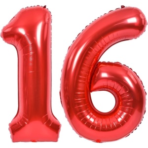 Balon din Folie Metalizata Flippy, Figurina Cifra, Tema Aniversare 40 cm, Ambalaj Individual, Pai inclus, Umflare cu Aer sau Heliu, Rosu, Cifra 1 - Img 11