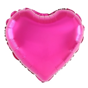 Balon din Folie Metalizata, Flippy, Figurina Inimioara, Model Simplu, Tematica Iubire, 40 cm, Ambalaj Individual, Pai Inclus, Umflare cu Aer sau Heliu, Roz - Img 2