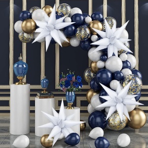 Balon din Folie Metalizata, Flippy, Figurina Stea 3D, 66 cm, Ambalaj Individual, Pai inclus, Umflare cu Aer sau Heliu, Alb - Img 6