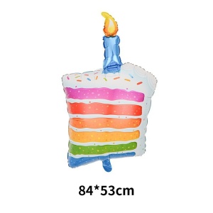 Balon din Folie Metalizata, Flippy, Model Prajitura cu Lumanare, 84x53 cm, Baloane Party, Ambalaj Individual, Pai Inclus, Umflare cu Aer sau Heliu, Multicolor - Img 2