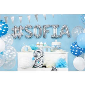 Balon Folie Metalizata Litera A, Flippy, 40 cm, Umflati cu Heliu sau Aer, Ambalaj Individual, Pai inclus, Argintiu - Img 4