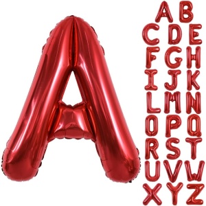 Balon Folie Metalizata Litera A, Flippy, 40 cm, Umflati cu Heliu sau Aer, Ambalaj Individual, Pai inclus, Rosu - Img 5