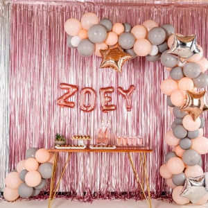 Balon Folie Metalizata Litera E, Flippy, 40 cm, Umflati cu Heliu sau Aer, Ambalaj Individual, Pai inclus, Rose Gold - Img 6