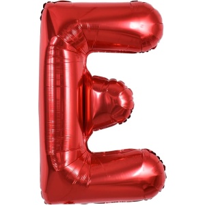 Balon Folie Metalizata Litera E, Flippy, 40 cm, Umflati cu Heliu sau Aer, Ambalaj Individual, Pai inclus, Rosu - Img 6