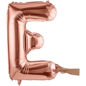 Balon Folie Metalizata Litera E, Flippy, 80 cm, Umflati cu Heliu sau Aer, Ambalaj Individual, Pai inclus, Rose Gold - Img 8