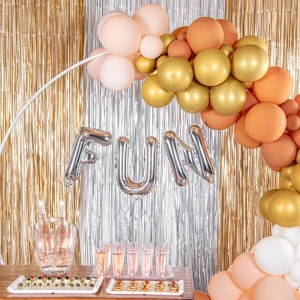 Balon Folie Metalizata Litera F, Flippy, 40 cm, Umflati cu Heliu sau Aer, Ambalaj Individual, Pai inclus, Argintiu - Img 6