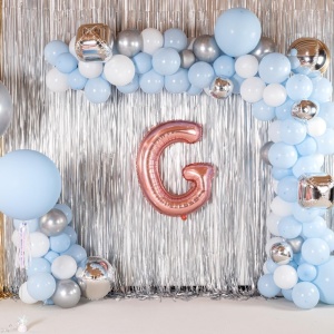Balon Folie Metalizata Litera G, Flippy, 80 cm, Umflati cu Heliu sau Aer, Ambalaj Individual, Pai inclus, Rose Gold - Img 6