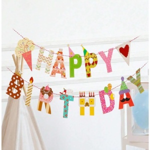 Banner Happy Birthday 100x200 cm, Flippy, Rola de Ata Inclusa, Tematica Candy, Multicolor - Img 3
