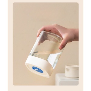 Borcan din Sticla de Inalta Calitate, Flippy, Capac Ermetic, Uz Casnic, Depozitarea Condimentelor sau a Alimentelor Umede si Uscate, 500 mL, 10x10x9 cm, Alb - Img 5