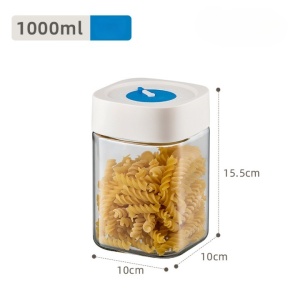 Borcan din Sticla de Inalta Calitate, Flippy, Capac Ermetic, Uz Casnic, Depozitarea Condimentelor sau a Alimentelor Umede si Uscate, 1000 mL, 10x10x15.5 cm, Alb - Img 2